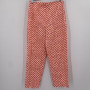 Pendleton Crop Pants Womens Size 8 Colorful Floral Pink Orange Cotton 29X24